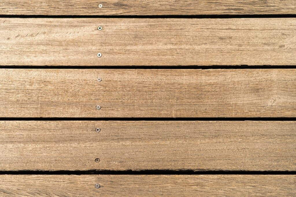 Wood deck.