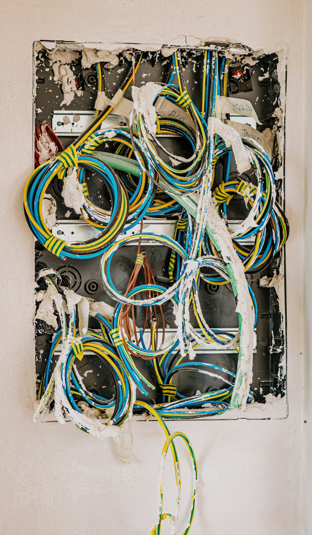 Elektriciteitsdraden in installatie
