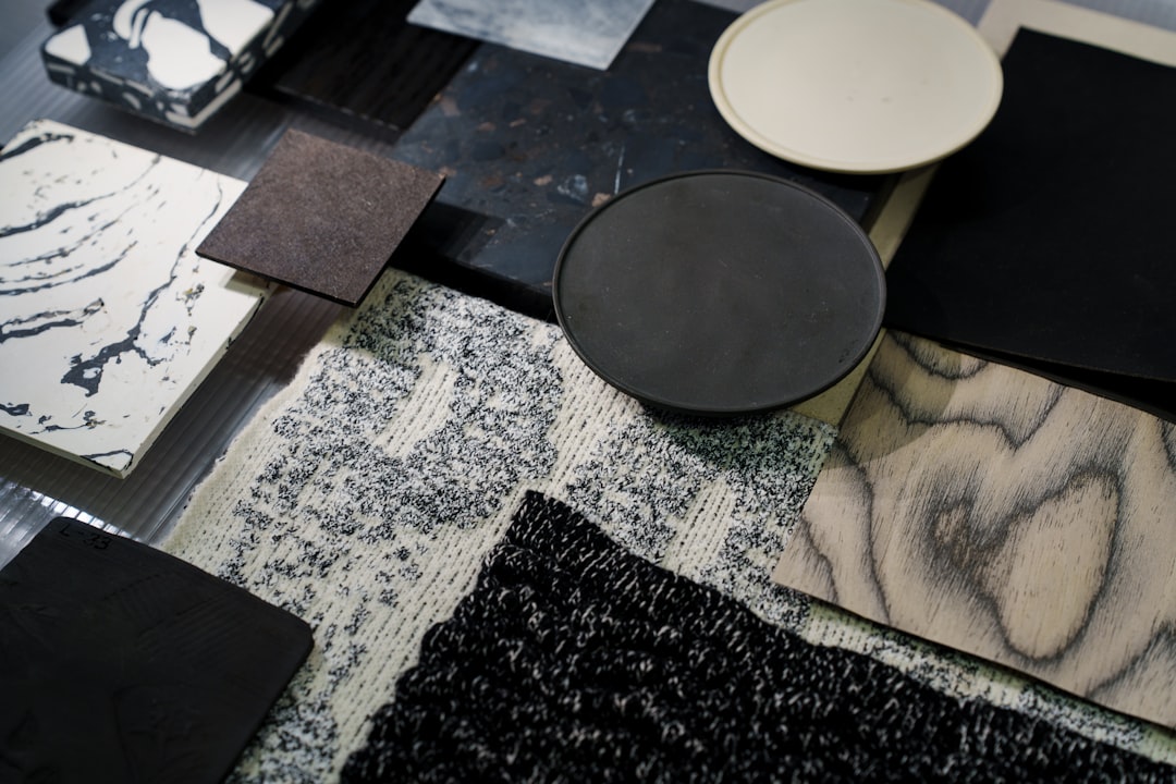 Items made of different materials of the same color are placed together